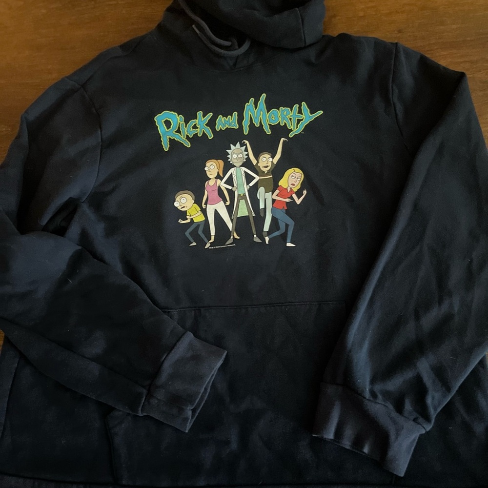 Old Navy Mens Black Rick and Morty Hoodie